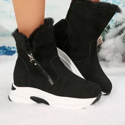 2024 scarpe di alta qualità stivali da donna a metà polpaccio stivali da neve caldi da donna punta tonda con cerniera laterale piattaforma scarpe da esterno da donna