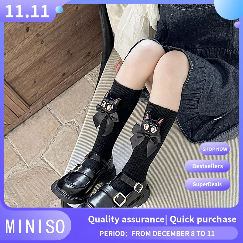 Kawaii Kuromi Kids Girls Jk College Style Lolita Knee Long Socks Sanrios Anime Melody Cinnamorol Knee High Socks Cotton Fashion