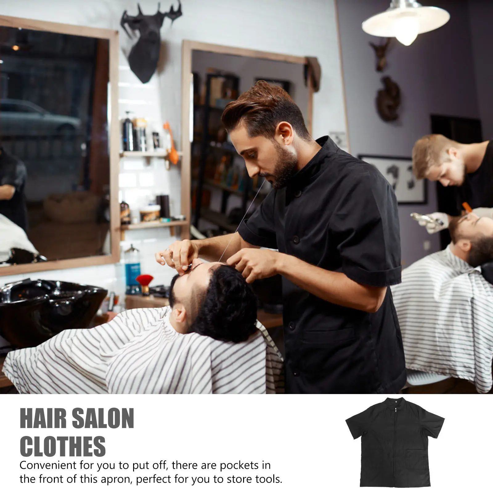 

Водонепроницаемая рабочая одежда для парикмахеров, 1 шт., прочная, для кухни, приготовления пищи, салона, дышащая, модный дизайн, с карманами, для дома и магазина, размер M