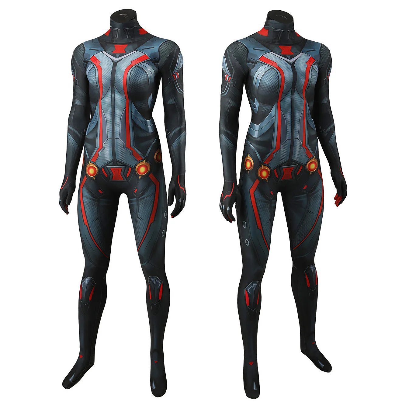 المنافسين امرأة تأثيري الأرملة السوداء زي PS5 لعبة ثلاثية الأبعاد مطبوعة دنة خارقة ارتداءها وتتسابق هالوين زي الفتيات