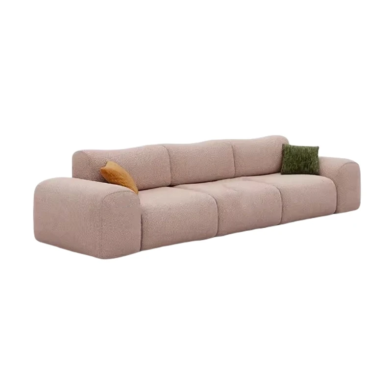 

&c Designer Chenille Velvet Creamy Style Three-Seater Sectional Sofa New Model Living Room Fabric for Apartment Use