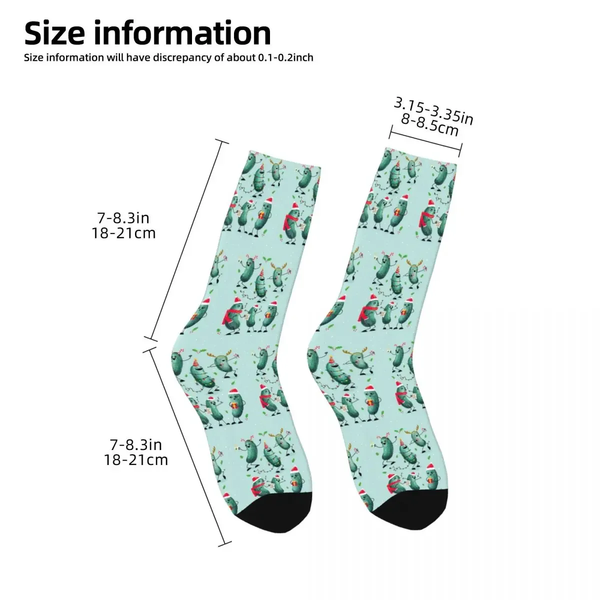 Holiday Pickle Party Socks Harajuku Super Soft Stockings All Season Long Socks Accessories for Man's Woman's Gifts