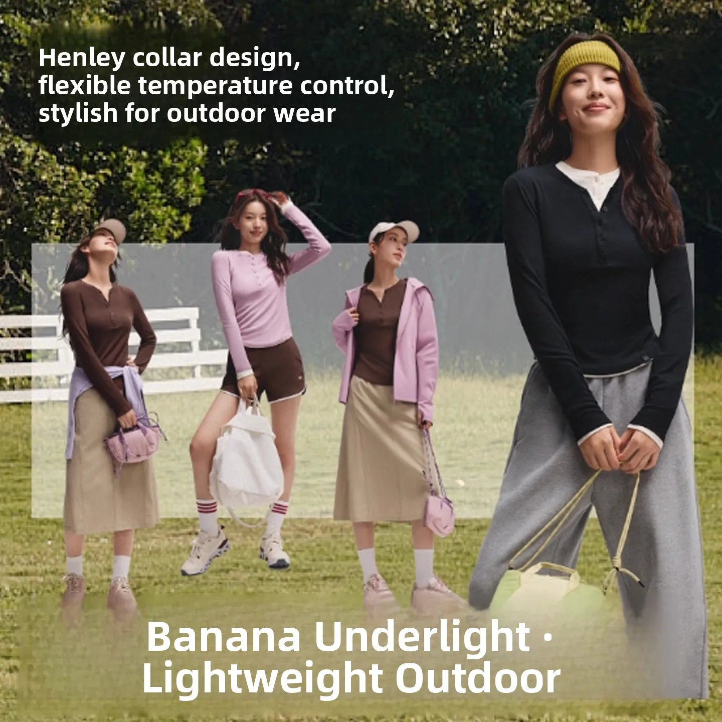 

Banana Le 25th Autumn SF027 Women's Henry Collar Base irt High Elastic Slimming Warm Long Sve T-irt Casual Sle Out...