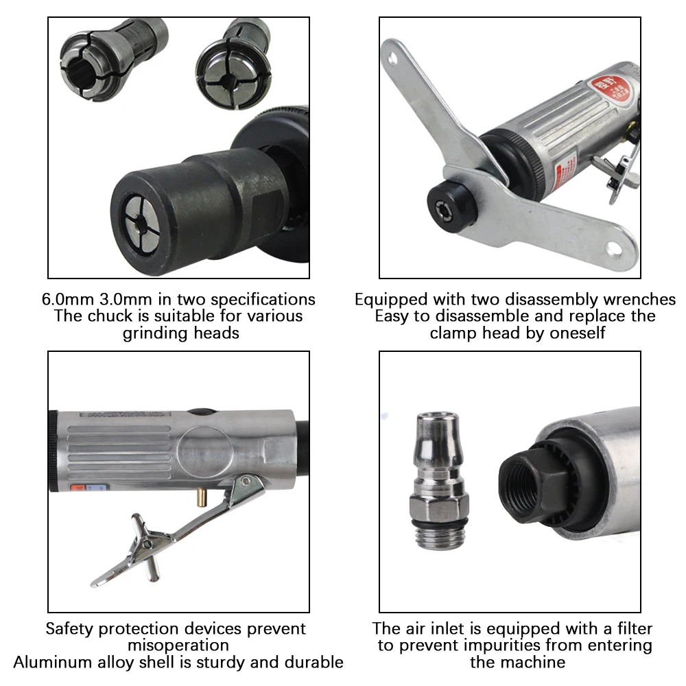 Motorcycle Tire Care Supplies Pneumatic Die Grinder Air Grinder Mill Engraving Tools Grinding Polishing Machine 25000RPM Grinder