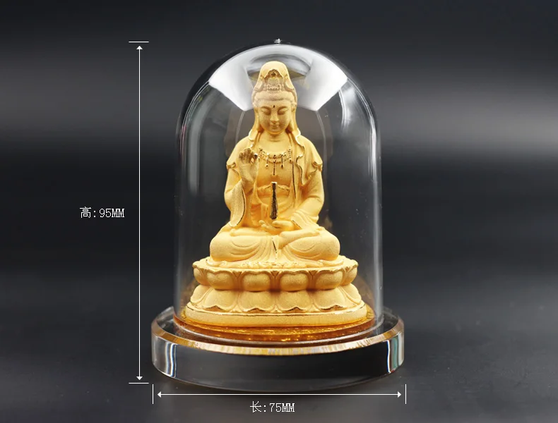 HOME OFFICE Company SHOP CAR TOP Efficacious bless gold Avalokitesvara Guanyin Buddha gilding FENG SHUI statue talisman