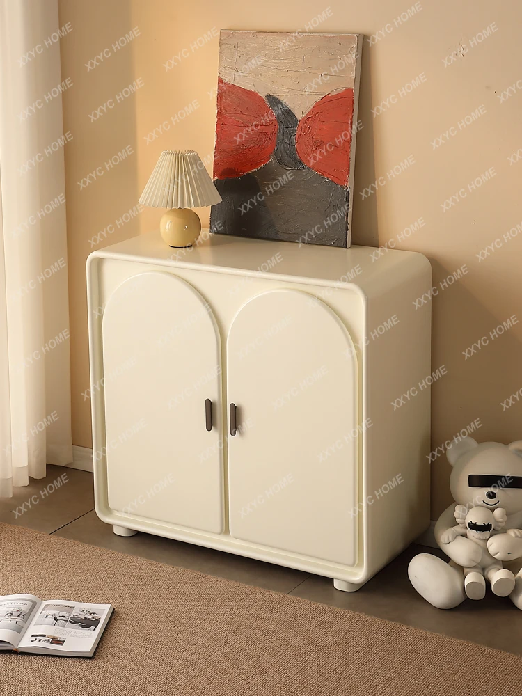 Creative Modern and Simple Cream Style Hall Cabinet Small Apartment Door Locker Shoe Rack