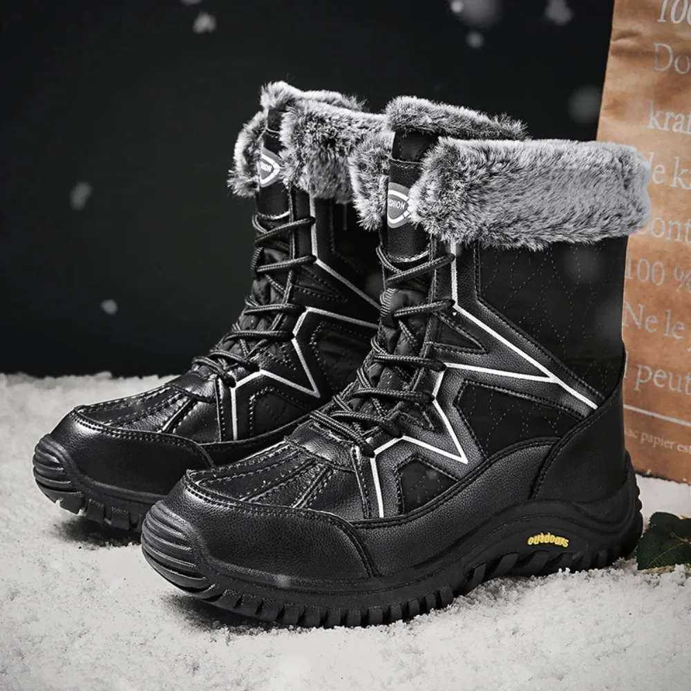 

Women Winter Boots with Thick Fur Non-slip Waterproof Winter Snow Boots Mid-calf Women Platform Winter Cotton Boots Botas Mujer