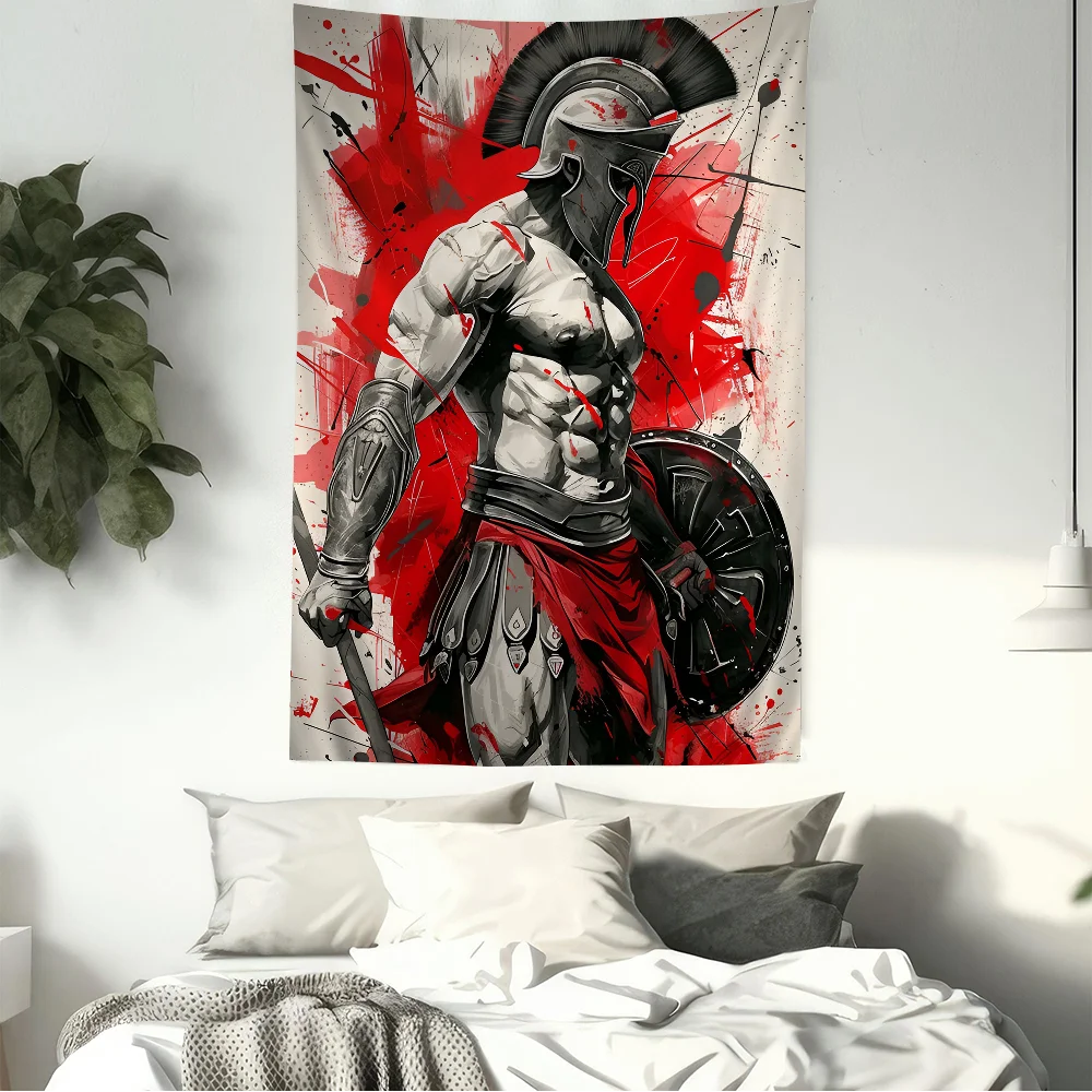 Spartan Hero Spartan Army Anime Tapestry Indian Buddha Wall Decoration Witchcraft Bohemian Hippie Wall Hanging Sheets