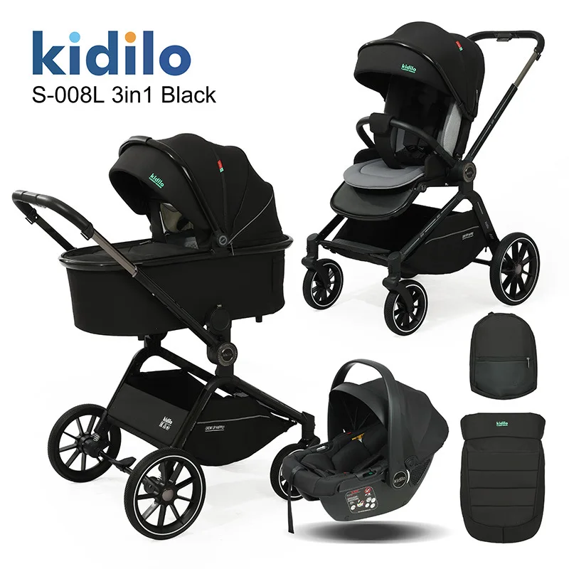 

Kidilo high landscape baby stroller can sit and lie down 3-in-1 two-way implementation shock absorption newborn baby stroller