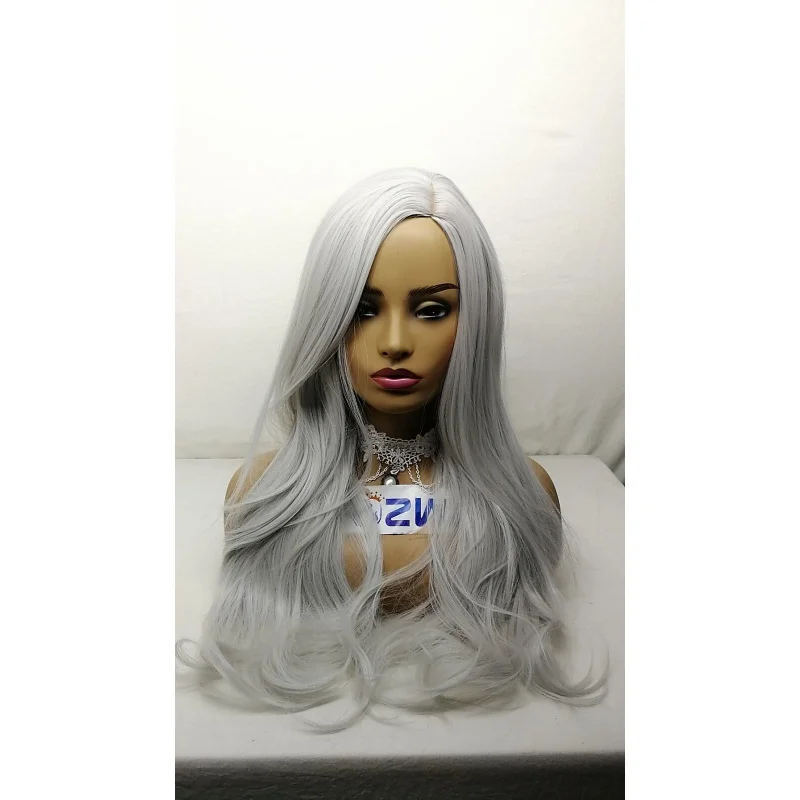 Silver Grey Wig Long Natural Wave Hair Anime Cosplay HalloweenFull Wigs New US view 6