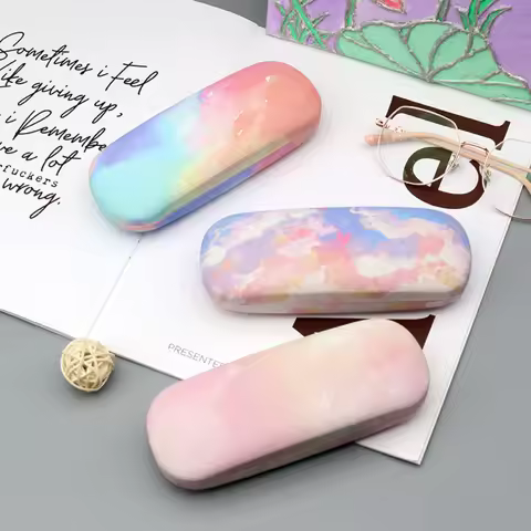 Sunglasses Case Colour Cloud Glasses Box Retro Myopia Glasses Presbyopic Eyewear Storage Fashion for Men and Women