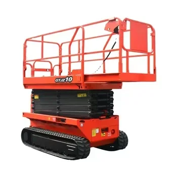 12m Rough Terrain Self Propelled Track Scissor Lift Mobile Hydraulic Electric Lifting Scaffold Work Platform ATV China