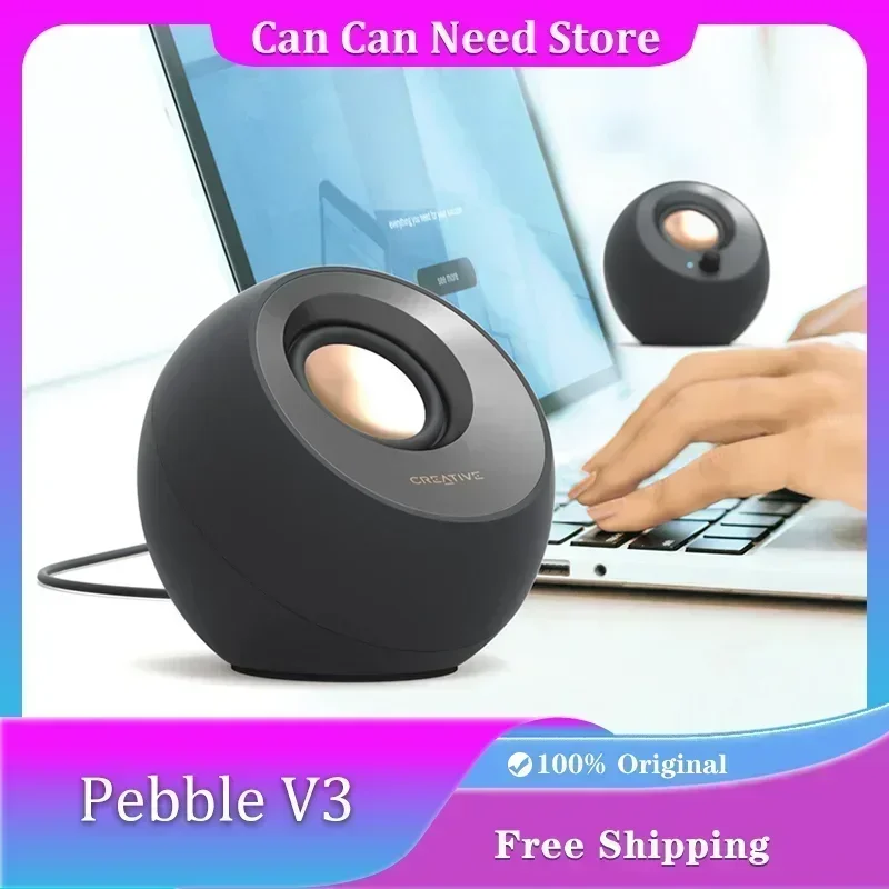 Creative Pebble Series Speaker Pebble/V3 Speaker Wired/Wireless Multimedia Speaker Mini PC Laptop Desktop Loudspeaker Gift