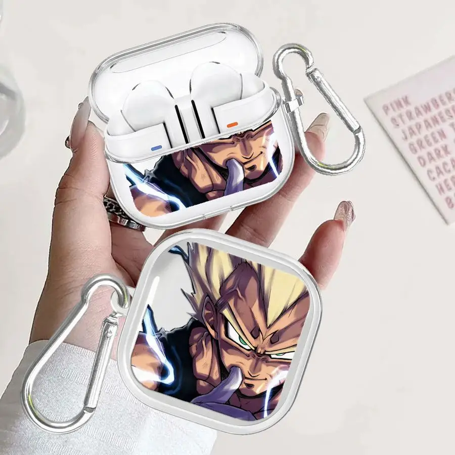 Case For Samsung Galaxy Buds 3 FE 4 Pro 2Pro 4Pro 2 Live 3Pro Clear Earphone Cases Cover With Hook D-ragonS B-allS Cool