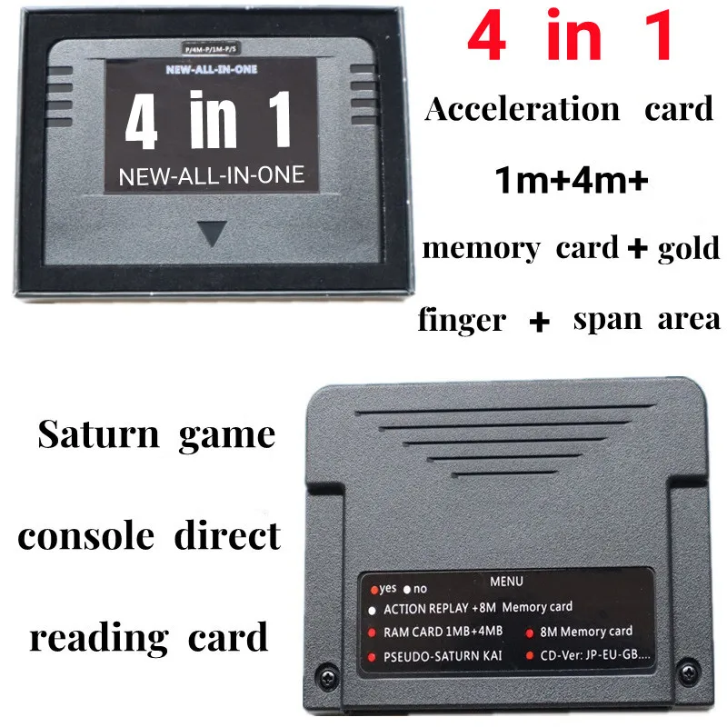 New Original ALL IN One For SEGA SATURN SD Card Pseudo KAI Games Video Used with Direct Reading 4M Accelerator Function 8MB Memo