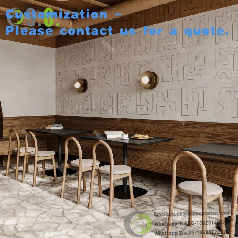 

custom.Modern Wooden Cafe Store Dining Table and Chair Set Music bar Restaurant Furniture Set Event