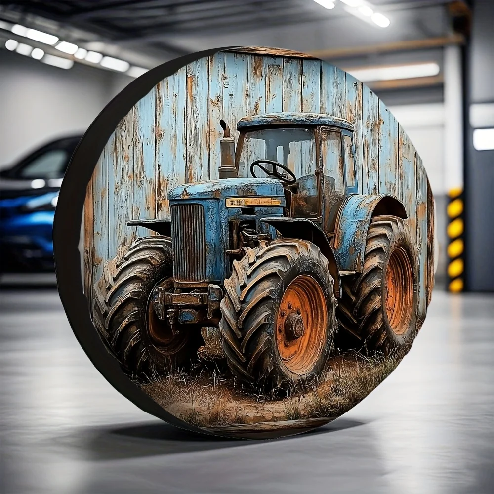 1 Buah Penutup Ban Traktor Antik - Kain Poliester Tahan Lama, Pelindung Tempat Parkir Luar Ruangan Anti Selip, Ideal untuk Dekorasi Halloween &