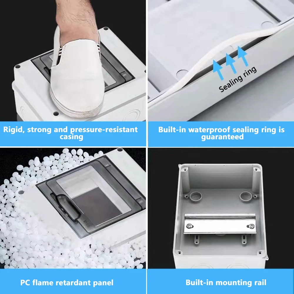 Caja de conexiones eléctricas, cubierta con bisagras, tapa transparente, proyecto eléctrico IP65 con carcasa, caja de distribución de circuito 2/3/5/8/12