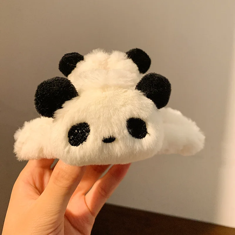 China Lovely Panda Hair Claws for Girls Soft Fluff Toy Animals Hair Accessories China Panda Headdress Hair Clamps Children Gifts