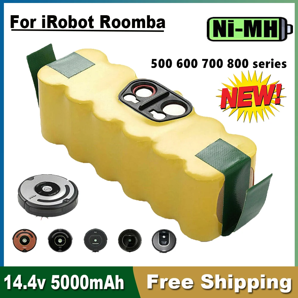 Batteria 14.4 V 5000mAh per iRobot 500 600 700 800 batteria serie 900 per iRobot Roomba14.4 V 620 650 770 780 580