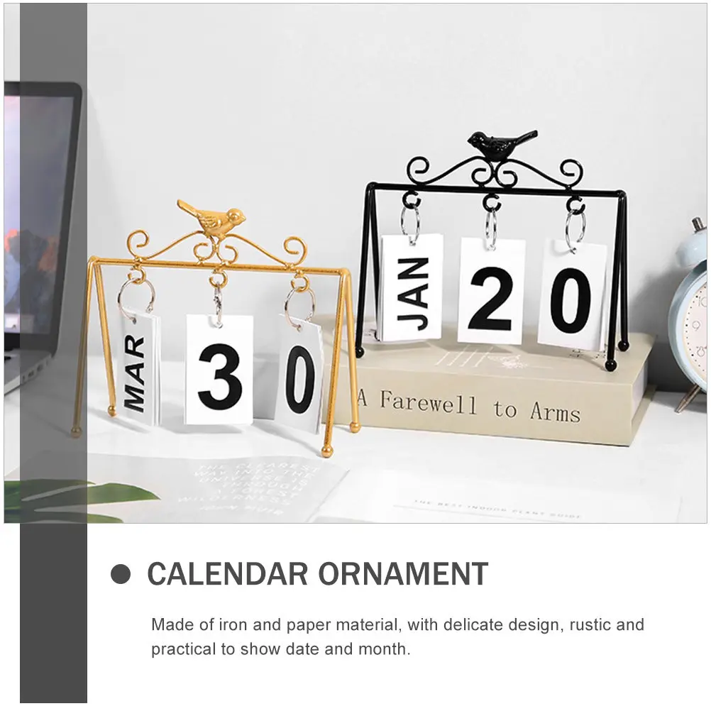

Металлический вечный настольный календарь с железной рамкой и бумажным дисплеем даты для дома, офиса, класса, учебы, настольный декор