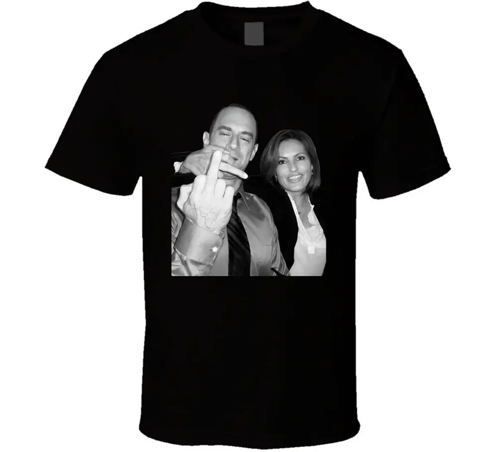 Elliot Stabler And Olivia Benson Middle Finger T Shirt  Tees Cotton Luxury brand vintage oversized