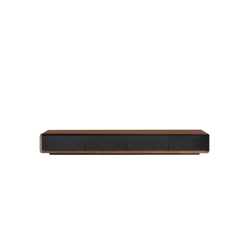 

TV cabinet walnut small apartment Internet celebrity living room bedroom ultra-narrow full solid wood floor decoration