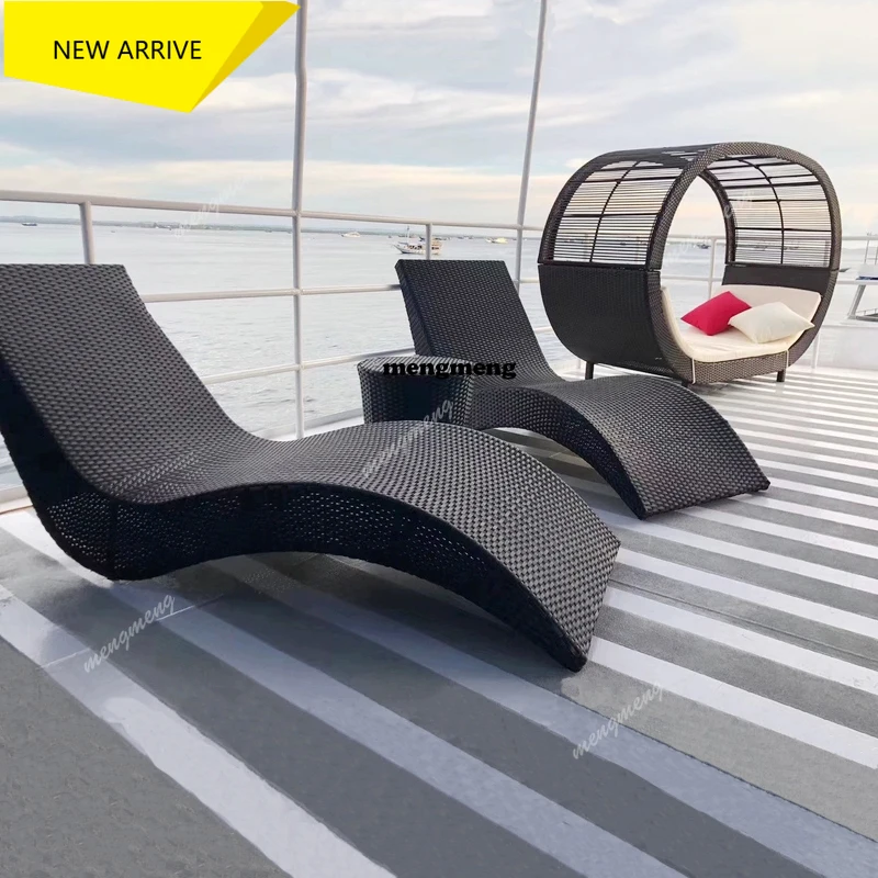 

Складное кресло-шезлонг M138 из ротанга для улицы, пляжа, бассейна, металлическое, портативное, для отдыха