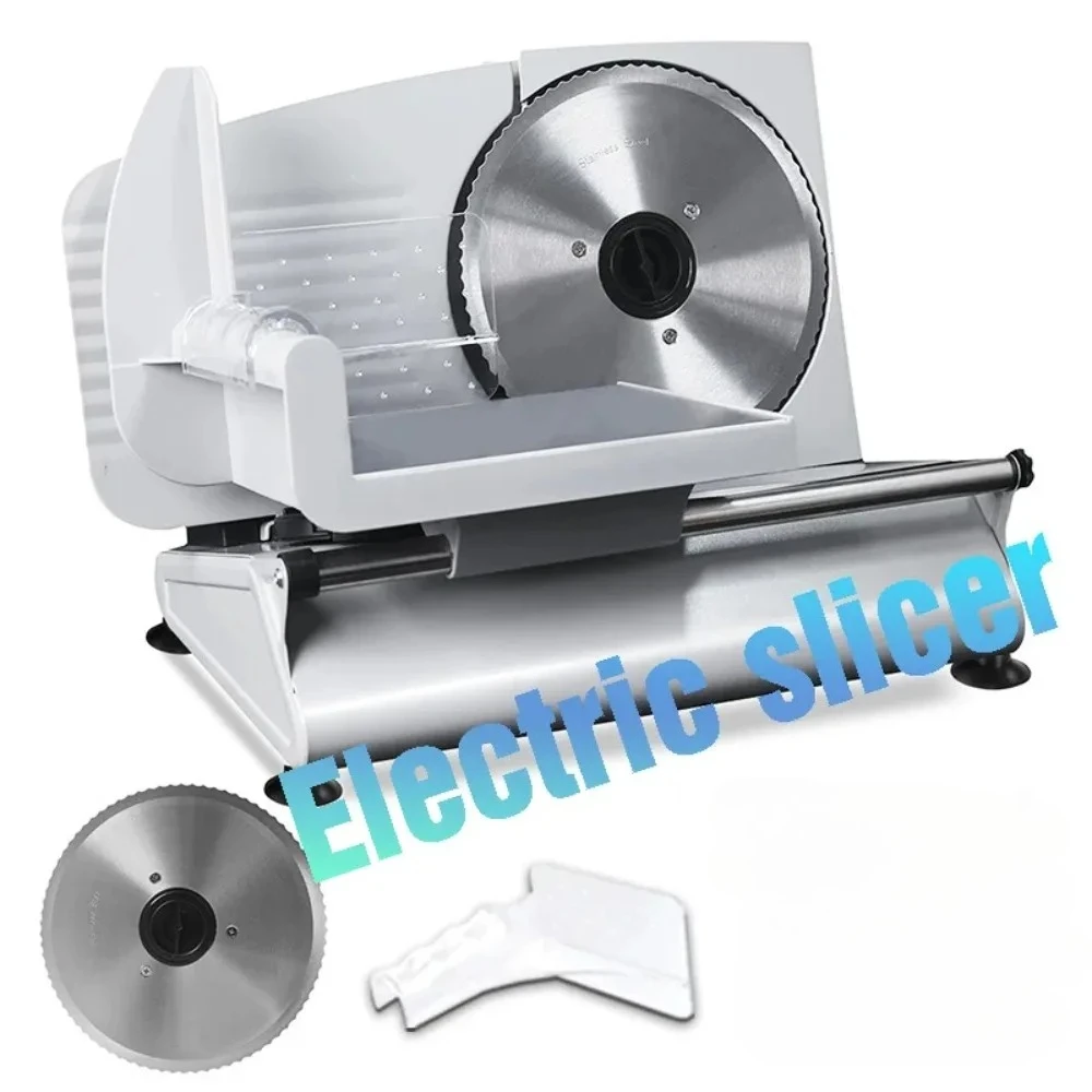 

Electric Slicer 200WMeat Slicer Teen Lock Protection Removable Stainless Steel Blade Food Carriage Adjustable Thickness1.2To 6"