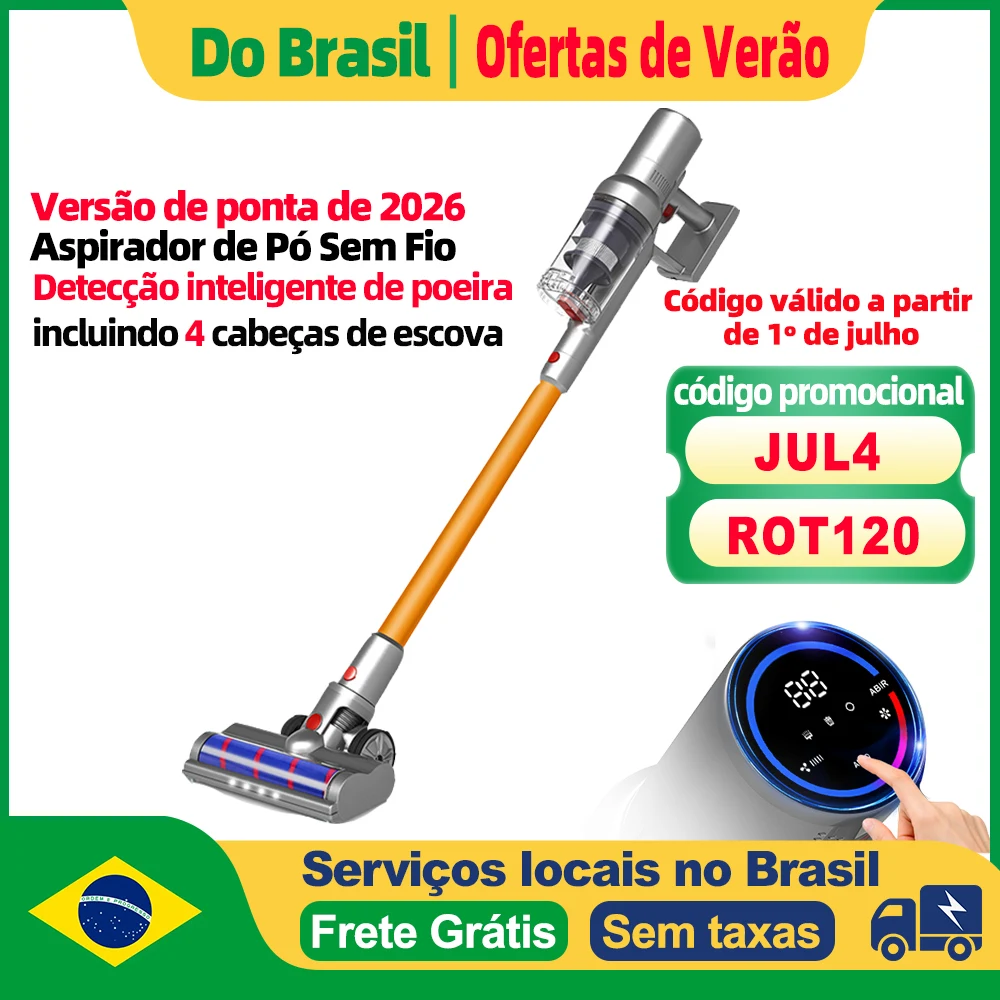 (Código Promocional: Rot120)Aspirador de Mão Portátil Abir Vc205, Sensor Intelig - imagem 1