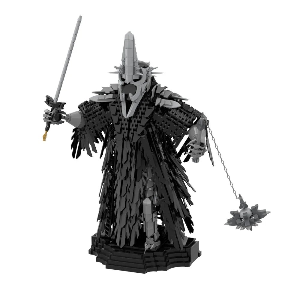 Gobricks MOC Rings Movie Witch-King of Angmar Building Blocks Model Ringwraith leader Bricks Assembly Toys For Children Gifts