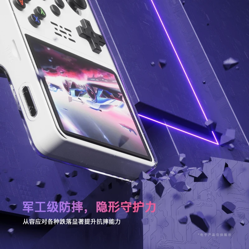 Coque en TPU transparente mince pour Anbernic R36S - Poignée améliorée et résistance aux rayures