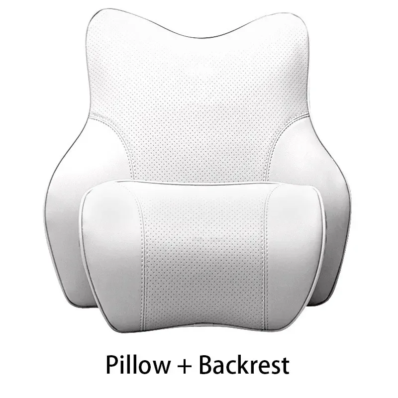 Travel Rest Neck Pillow Seat Headrest For Tesla Model 3/Y/X/S Car Accessories PU Leather Neck Pillow Memory Foam Pillows view 4