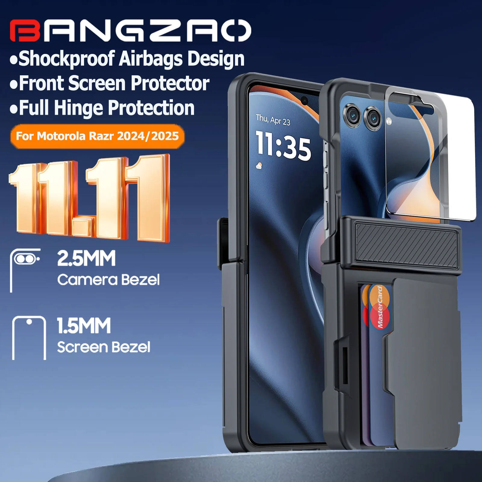 

Глобальный карнавальный фестиваль, чехол для телефона Motorola Razr 2025/Razr 2024, держатель для карт, защита шарниров, противоударный чехол с блокировкой RFID-черный