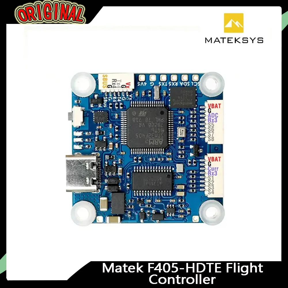 

Контроллер полета MATEKSYS F405-HDTE F4 | STM32F405, Dual BEC, OSD, Blackbox | 3-12S LiPo, 30X30 мм для FPV дрона, замена F722-HD
