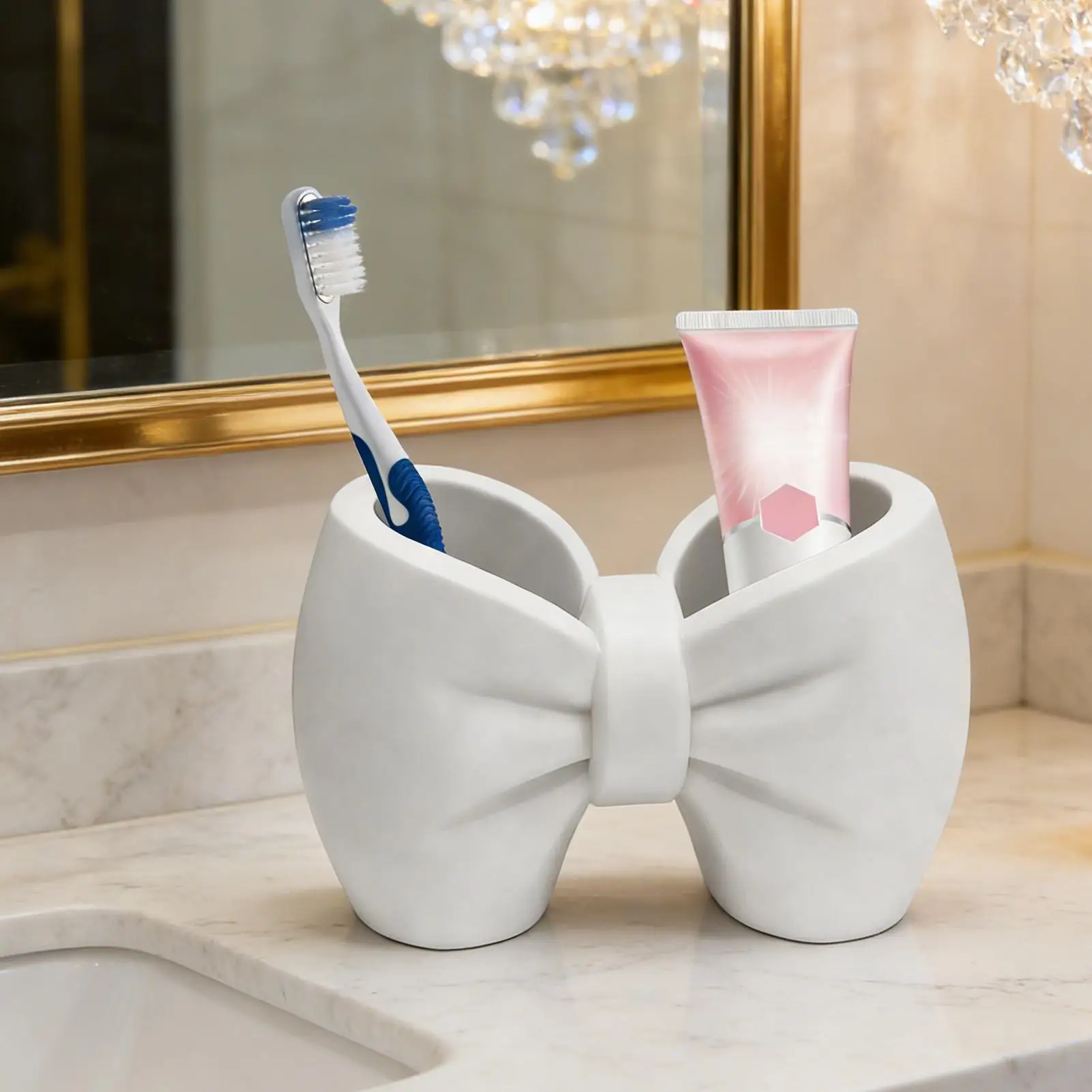 Picture 6: Bow Toothbrush Holder Portable drill-free bathroom storage for toothbrushes and toothpaste Home  Bathroom  Decoration
