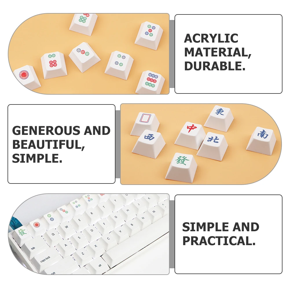 

Mahjong Keycap Dye Replacement Keycap Mechanical Keyboard Key Caps Sublimation Mechanical Replacement Keyboard Caps for PC