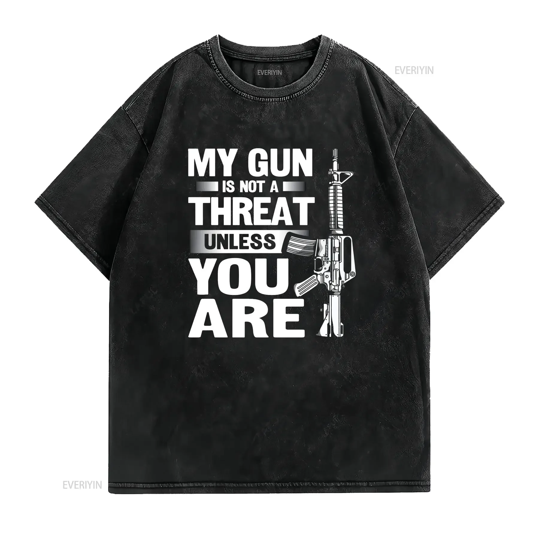 Gun Rights T Shirt 2nd AmendmenT Pro My Is Not A Threat Unless You Are Funny Lover vintage Washed Slightly Stretched