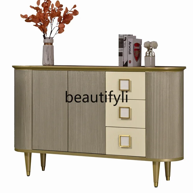 

Light luxury dining side cabinet American simple door entrance cabinet storage decorative cabinet against the wall