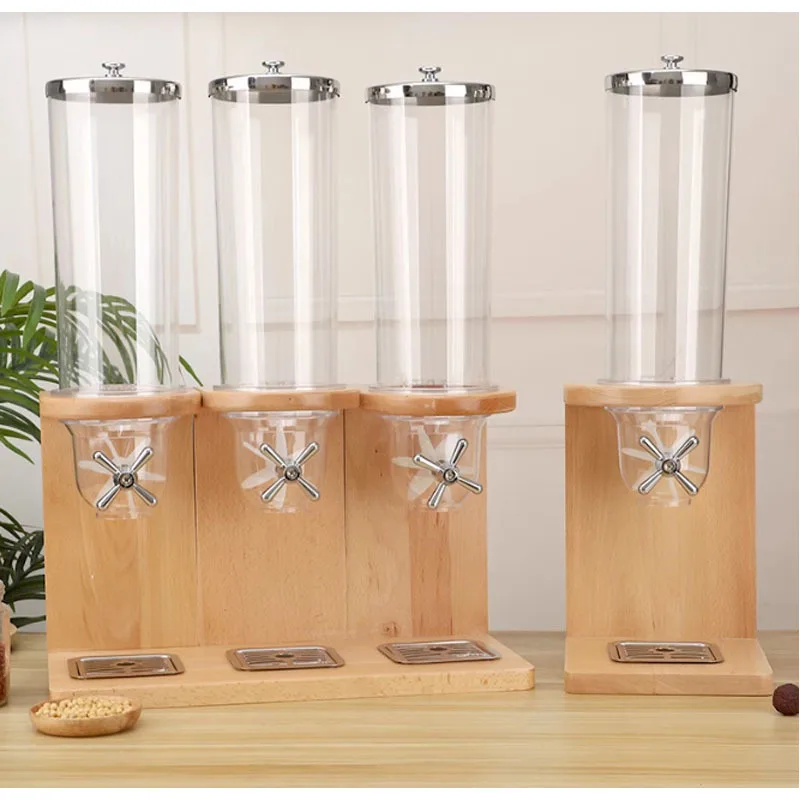 Buffet cereal dispenser, solid wood seat grain storage tank single head double head three head separator