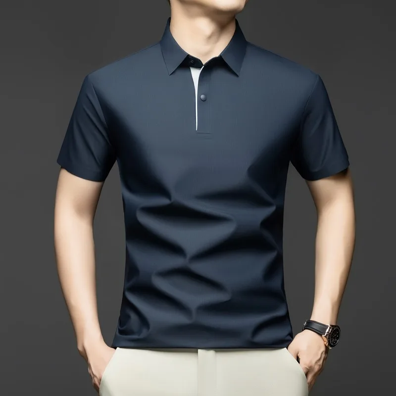 Men s Polo Shirts Tshirt Short Sleeve Multi Color Plain Design Business Casual Top