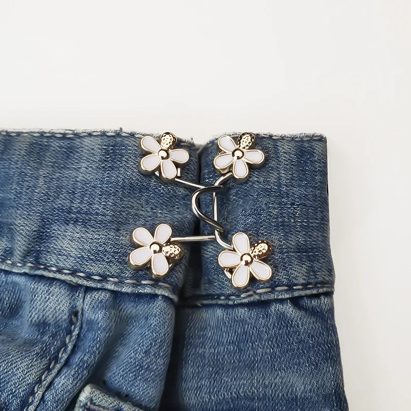 Flowers Buckle Pant Waist Tightener Detachable Waist Buttons Pins Belts Accessories Pants Clips No Sewing Waistband