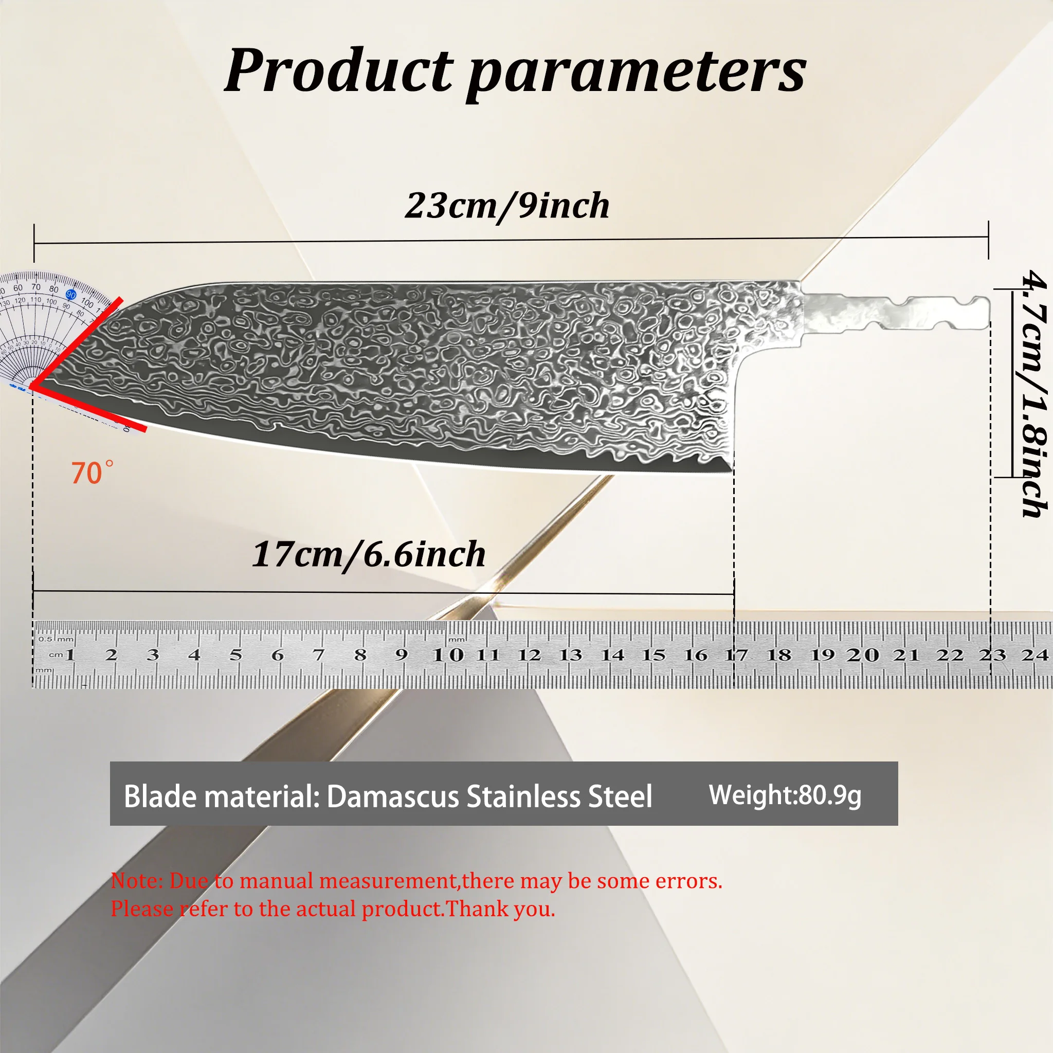 شفرة فولاذ دمشقي فاخرة، مصنوعة - مراجعة Knife Blade Blank Damascus Steel Forged وسعره