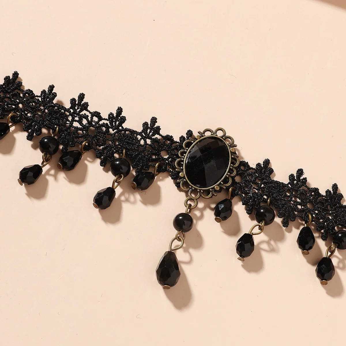 Vintag Classic Gothic Lace Choker for Women Black Imitation Crystal Pendant Charm Choker Necklaces Boho Christmas Gifts image 5
