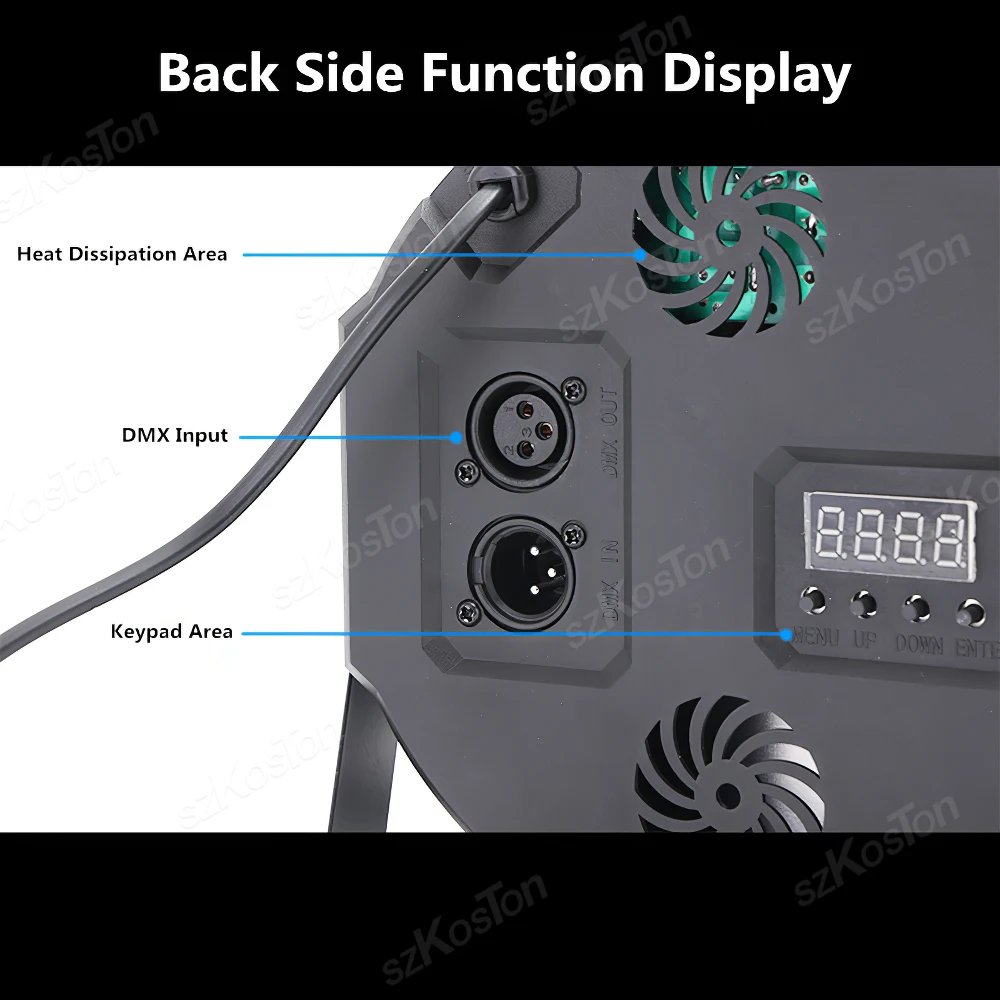 Imagem -02 - Full Color Led Flat Par Luz de Palco 36w Rgb 3-em1 Dmx512 Controle Remoto para Festa de Disco Dance Floor Decor Show