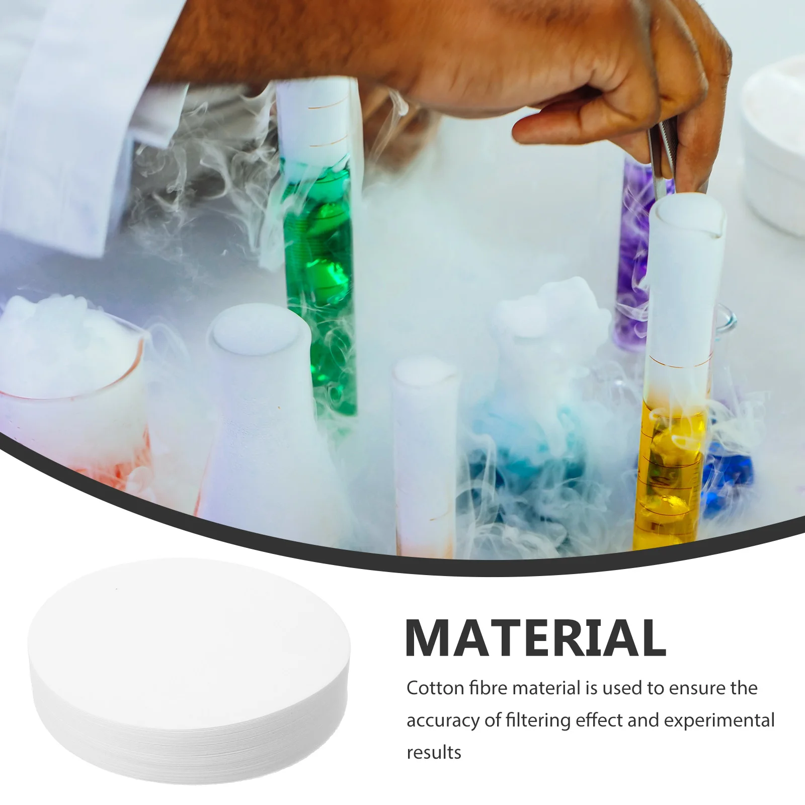 

100 Pcs Fast Filter Paper Qualitative 9cm Cotton Fiber Lab Experiment Absorbent Teaching Equipment Laboratory Water Filter