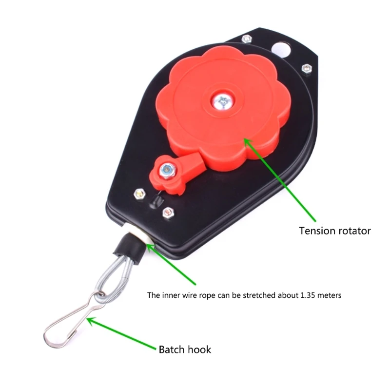 Spring Balancer Tool 0.6~2kg/1.5~3kg Load Capacity Retractable Spring Balancer Holder with Positioner for Assembly Line M4YD