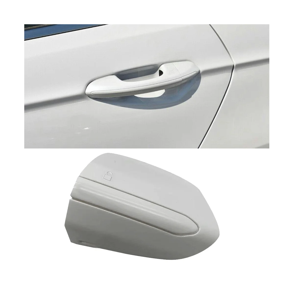 Left Front Door Handle Lock Cover Caps for Ford Fusion Edge 2015-2020