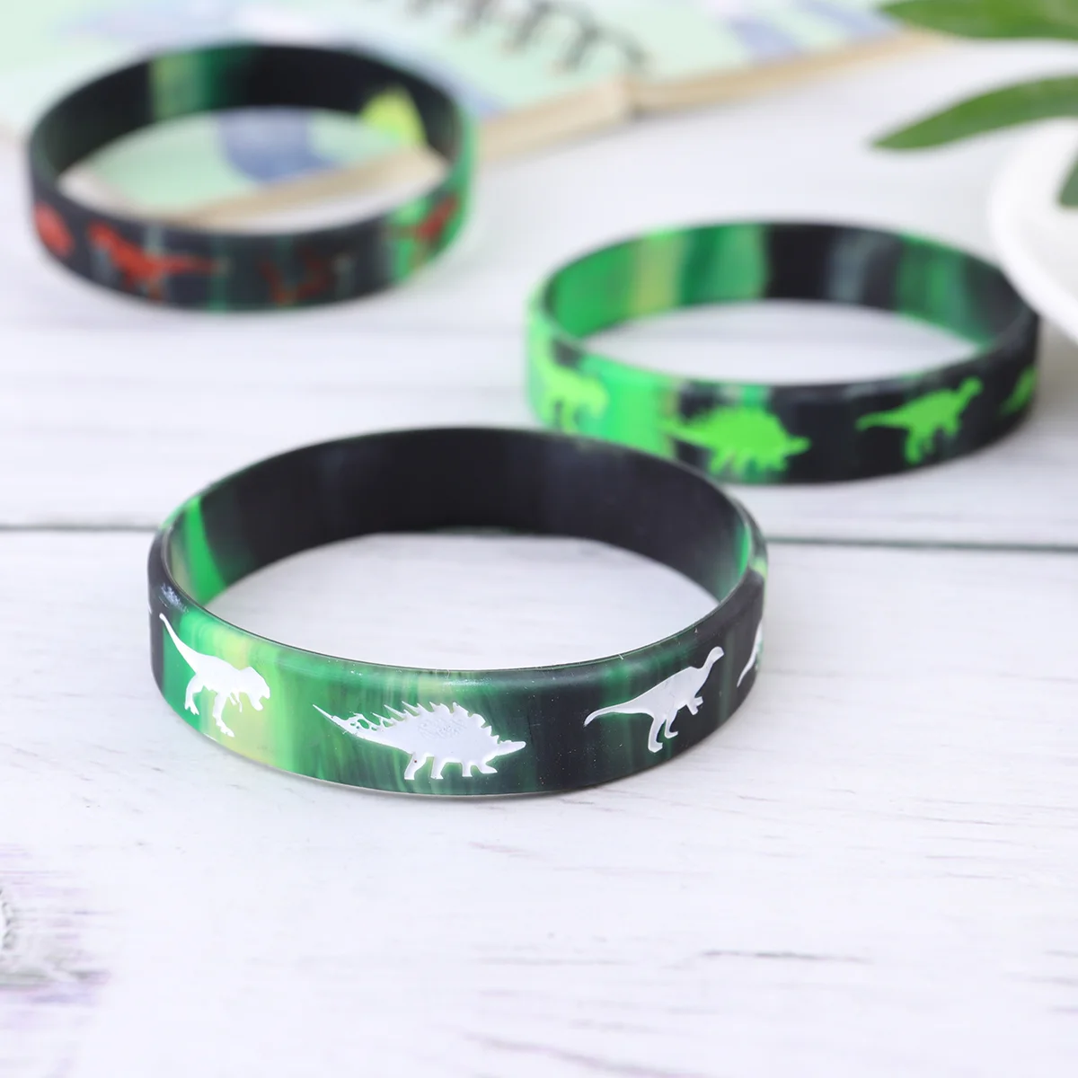 

25 Pcs Wristbands Dinosaur Silicone Bracelet Tape Customized Straps Silica Gel Party