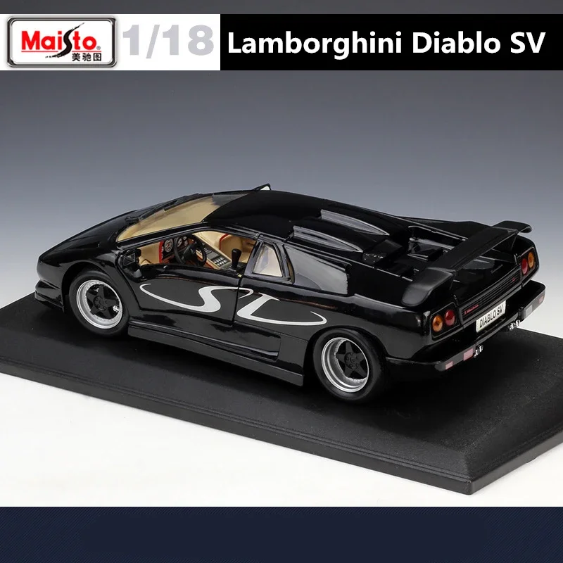 Lamborghini Diablo SV-modelo de coche deportivo de aleación, vehículo de juguete de Metal fundido a presión, regalo de colección de simulación, 1:18